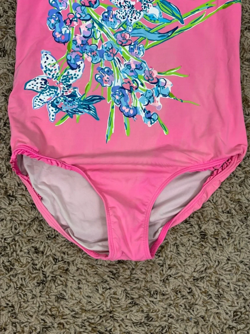 Lilly Pulitzer Juliet One Piece‎ Girls Swimsuit UPF 50+ Pink Tropics Size 12